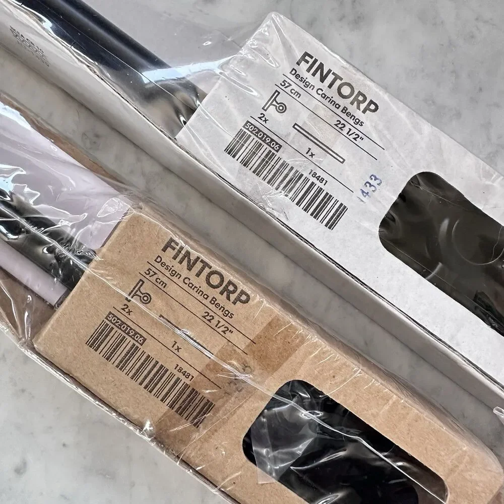 Lot of 2 New IKEA FINTORP 18481 Black Rail Rod by Carina Bengs 22.5